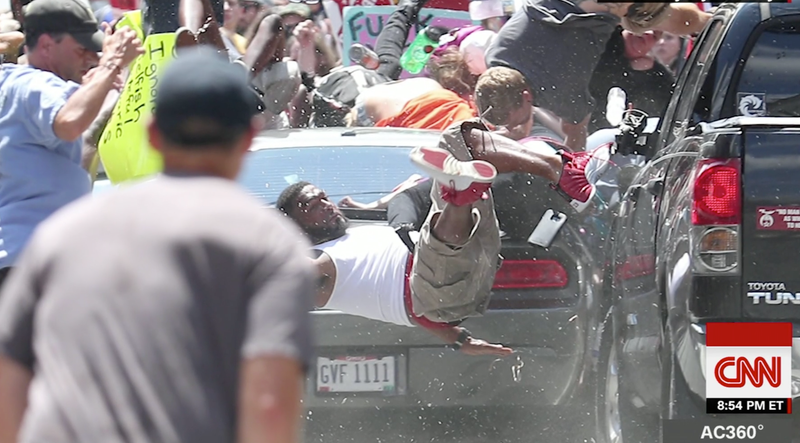Marcus Martin being hit during the Unite the Right rally on Aug. 12, 2017, in Charlottesville, Va.